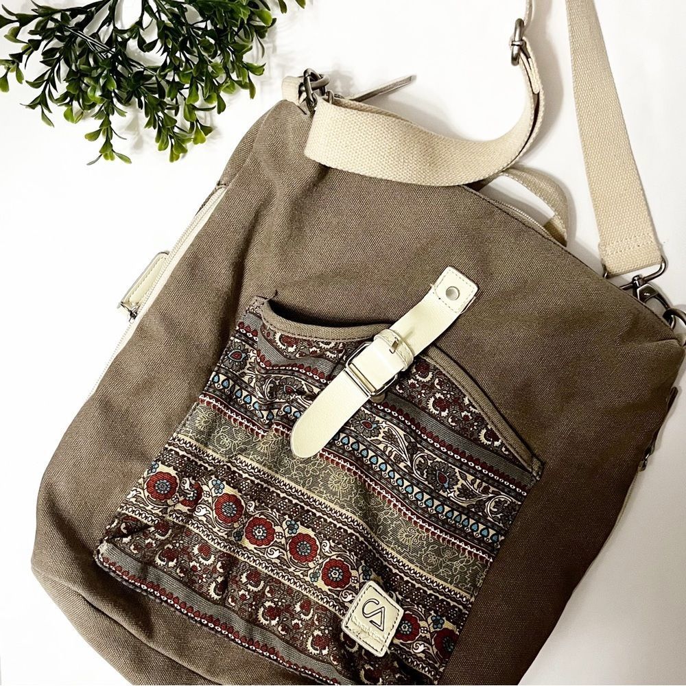 Sonoma| Gray Canvas Backpack/ Crossbody Bag